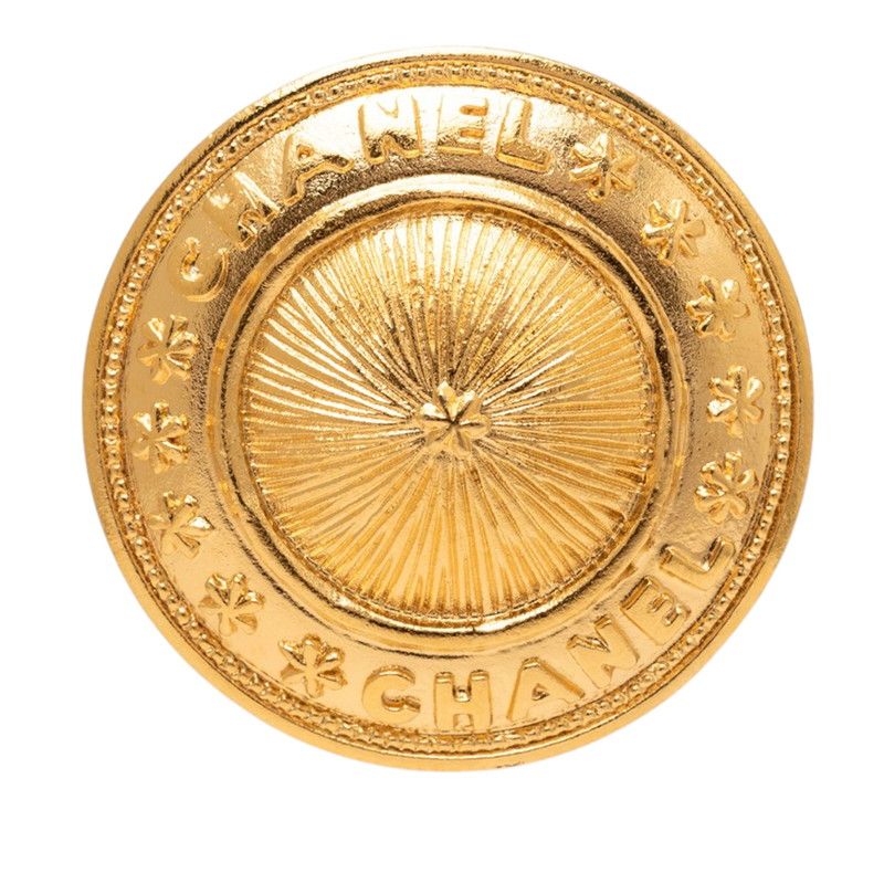 Chanel Logo Brooch Gold Plated