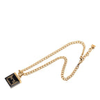 Chanel CC Logo Chain Necklace Gold Black Plated Resin — view 3