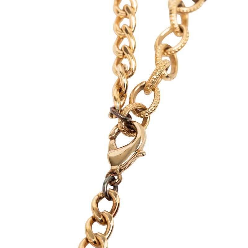 Chanel CC Logo Chain Necklace Gold Black Plated Resin — view 6