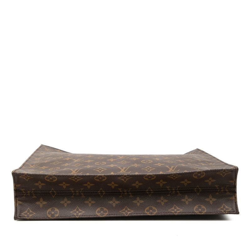 Louis Vuitton Monogram Sac Plat Tote Brown Leather — view 3