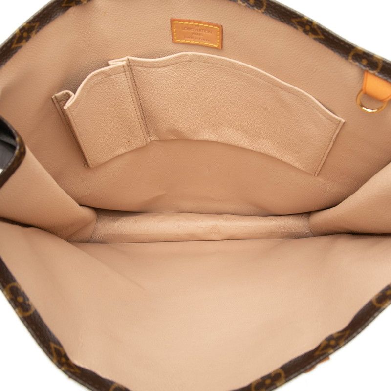 Louis Vuitton Monogram Sac Plat Tote Brown Leather — view 4