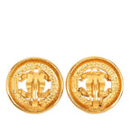 Chanel CC Logo Circle Round Earrings Gold Plated — view 2