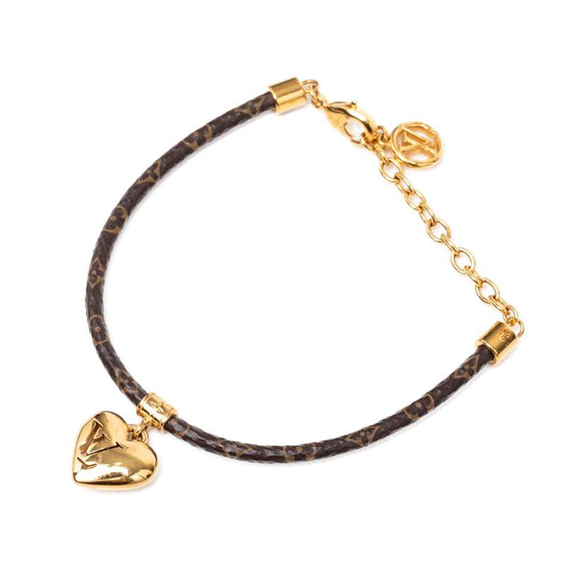 Louis Vuitton Monogram Bracelet Blue Ming Heart Brown Plated — view 2