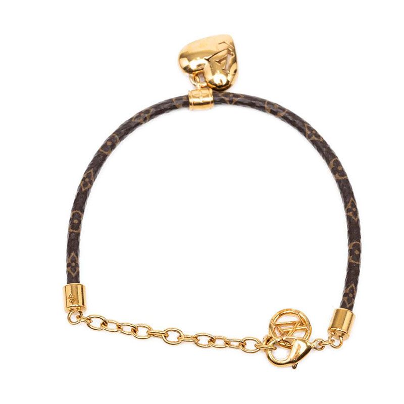 Louis Vuitton Monogram Bracelet Blue Ming Heart Brown Plated — view 3