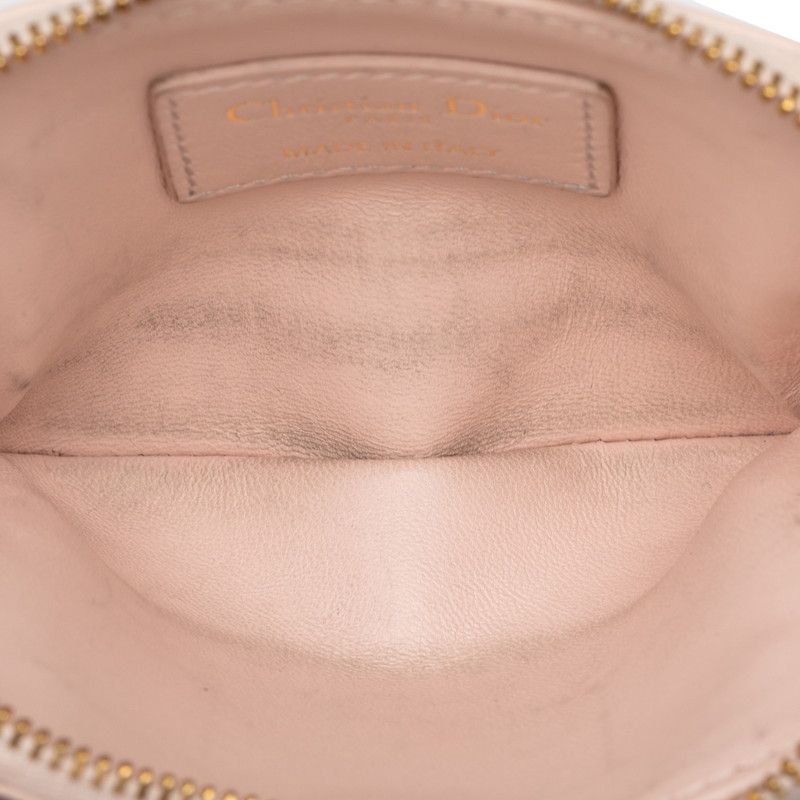 Dior Cannage Caro Coin Purse Pink Lavender Lambskin — view 4