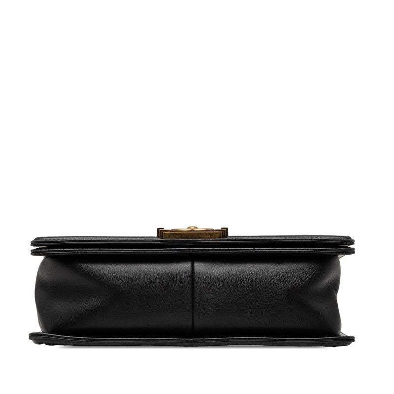 Chanel CC Logo Quilted Boy Chain Shoulder Bag Black Multicolor Lambskin — view 3