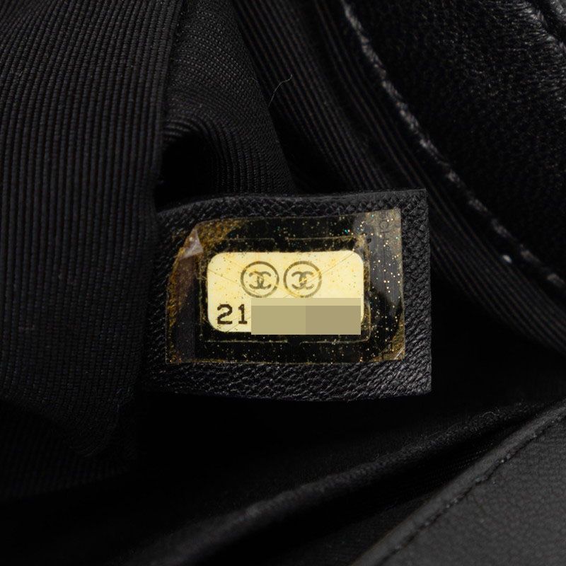 Chanel CC Logo Quilted Boy Chain Shoulder Bag Black Multicolor Lambskin — view 6
