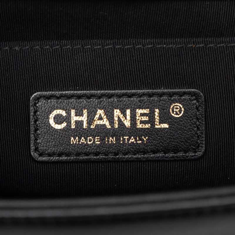 Chanel CC Logo Quilted Boy Chain Shoulder Bag Black Multicolor Lambskin — view 5