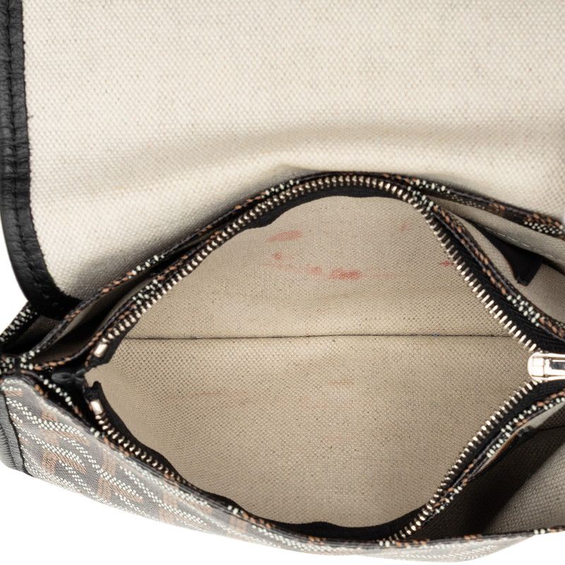 Goyard Plumet Crossbody Shoulder Bag Pouch Wallet Black Brown Leather — view 4