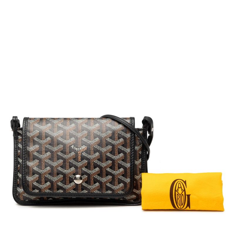 Goyard Plumet Crossbody Shoulder Bag Pouch Wallet Black Brown Leather — view 7
