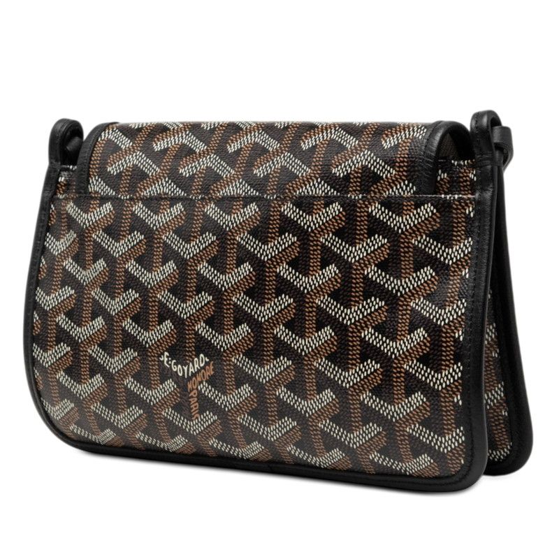 Goyard Plumet Crossbody Shoulder Bag Pouch Wallet Black Brown Leather — view 2