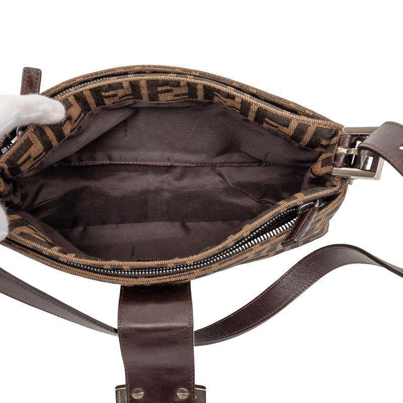 Fendi Zucca Mamma Bucket Shoulder Bag Brown Canvas Leather — view 4
