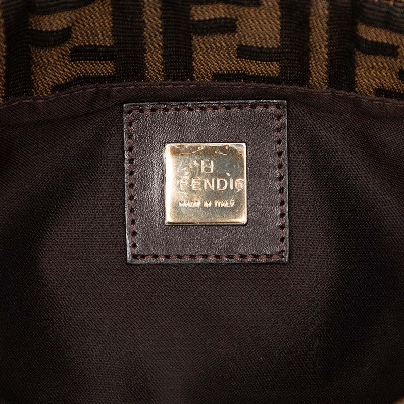 Fendi Zucca Mamma Bucket Shoulder Bag Brown Canvas Leather — view 5