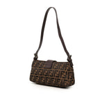 Fendi Zucca Mamma Bucket Shoulder Bag Brown Canvas Leather — view 2