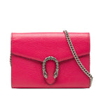 Gucci Dionysus Chain Wallet Shoulder Bag Crossbody Pink Leather