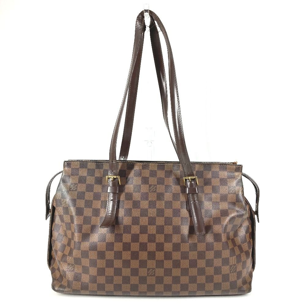 Louis Vuitton Shoulder Bag Chelsea Damier Canvas Ebene Brown