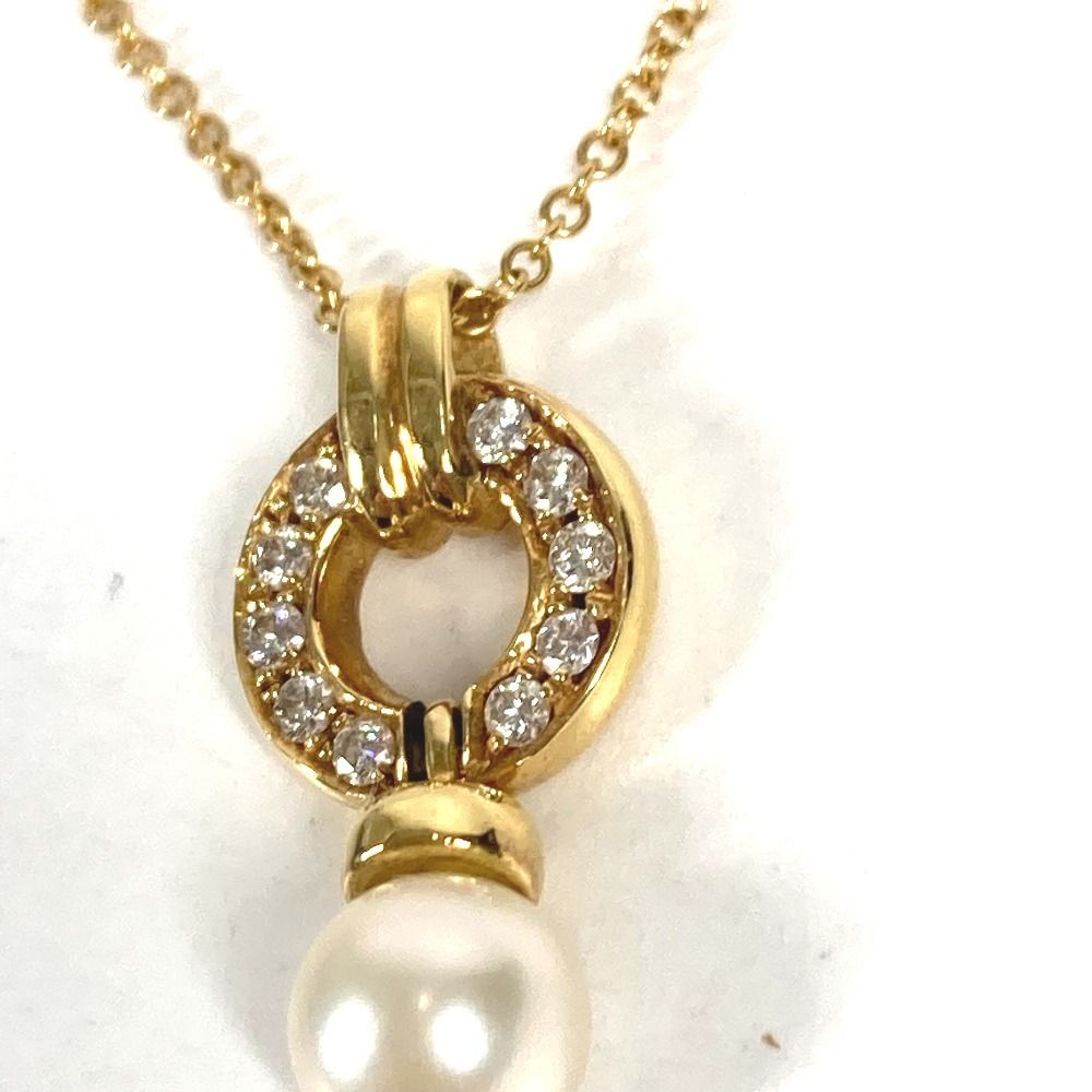 Tiffany & Co Necklace Door Knock Akoya Pearl Diamond Gold — view 4