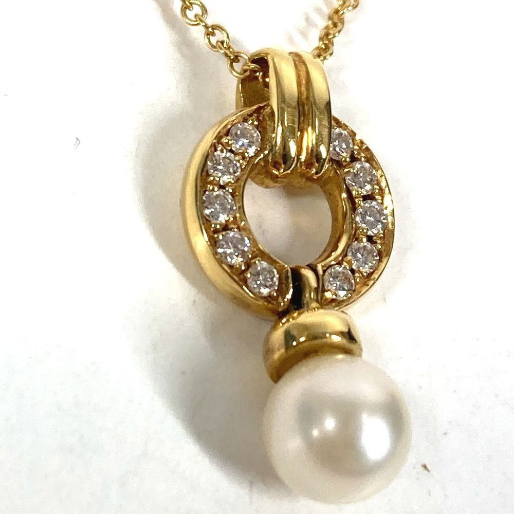 Tiffany & Co Necklace Door Knock Akoya Pearl Diamond Gold — view 5