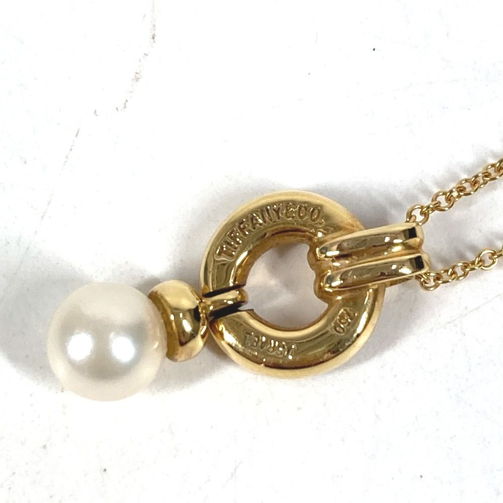 Tiffany & Co Necklace Door Knock Akoya Pearl Diamond Gold — view 9