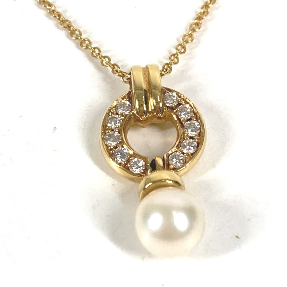 Tiffany & Co Necklace Door Knock Akoya Pearl Diamond Gold — view 3