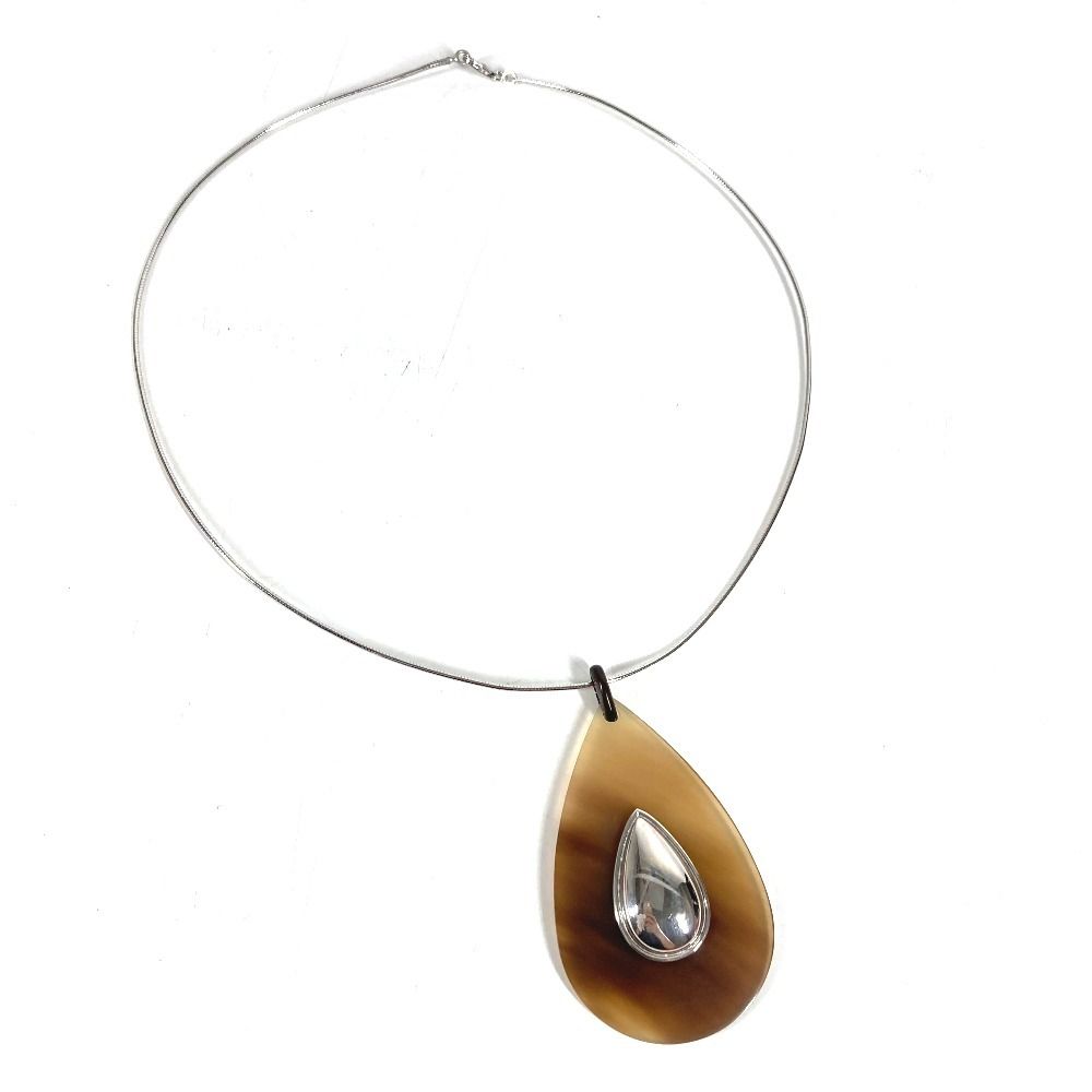 Hermes Necklace Buffalo Horn Brown — view 2