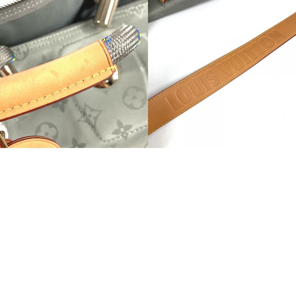 Louis Vuitton Boston Bag Keepall Bandouliere 50 Leather Canvas Gray — view 9