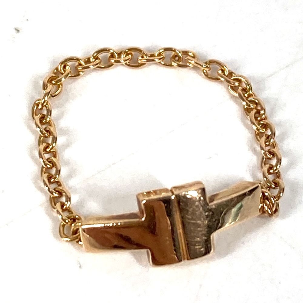 Tiffany & Co Ring T Two Chain Gold