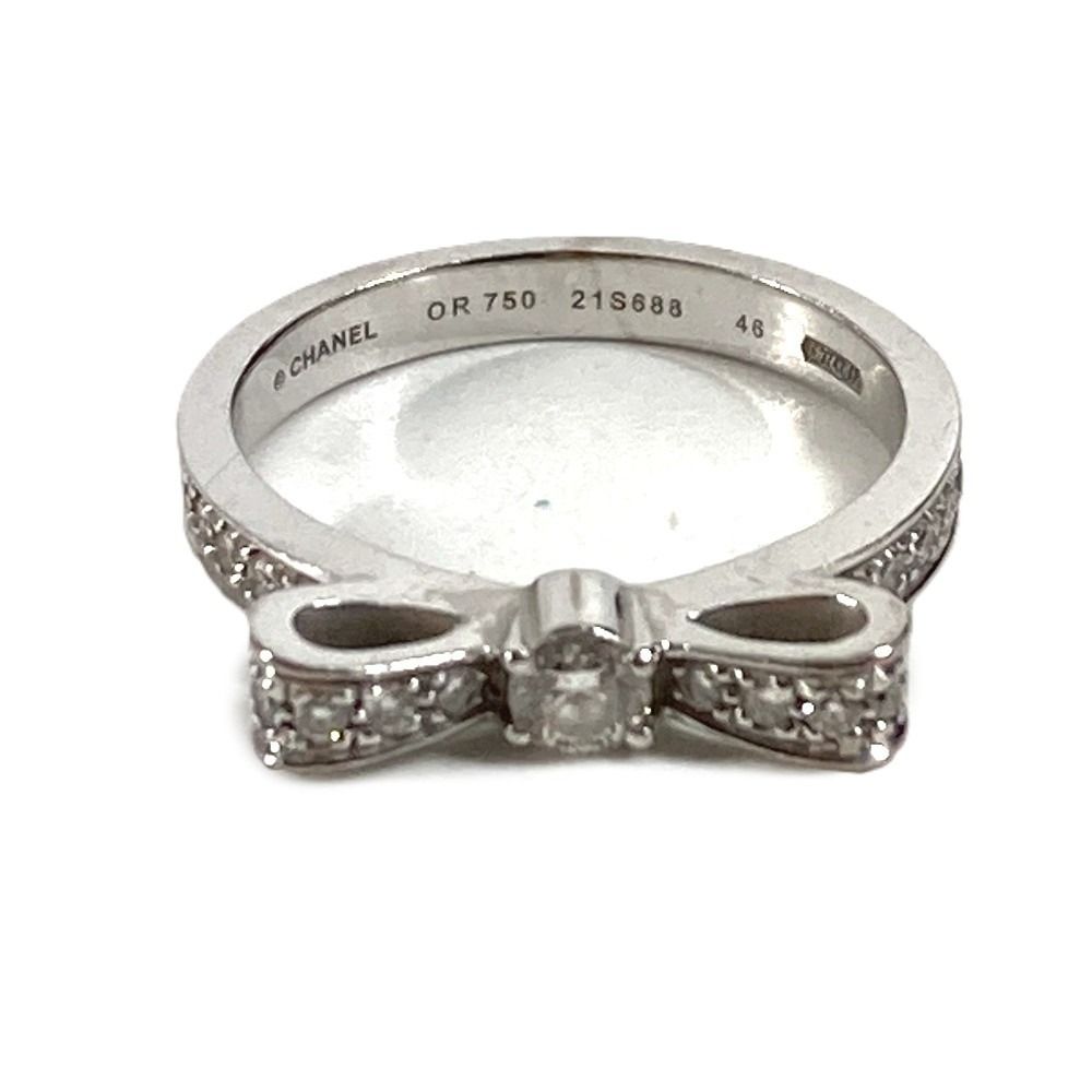 Chanel Ring Ribbon Diamond Silver