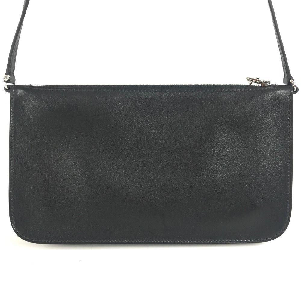 Hermes Shoulder Bag Pouch Zip Azap-: to Go Chaine D'ancre Leather Black — view 3