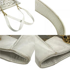 Chanel Shoulder Bag CC Logo Triple Coco Chain Vinyl Leather White — view 7