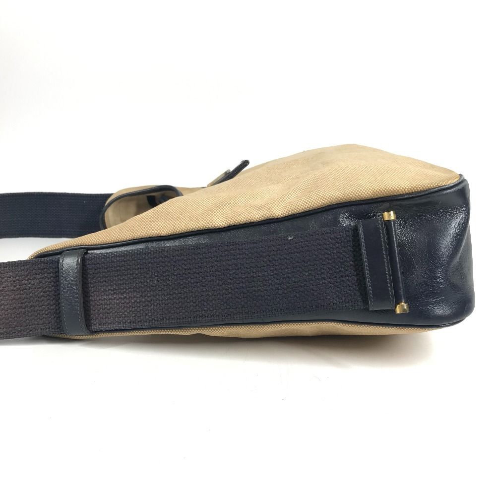 Hermes Shoulder Bag Saco Leather Canvas Beige — view 5