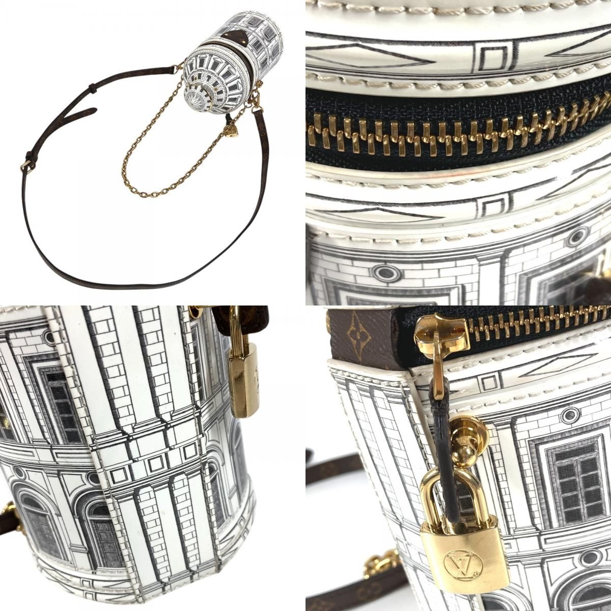 Louis Vuitton Shoulder Bag Cannes Leather White — view 8