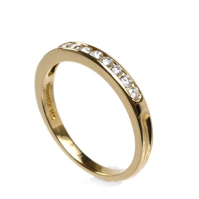 Tiffany & Co 18k Yellow Gold Channel Setting Ring Diamond — view 2