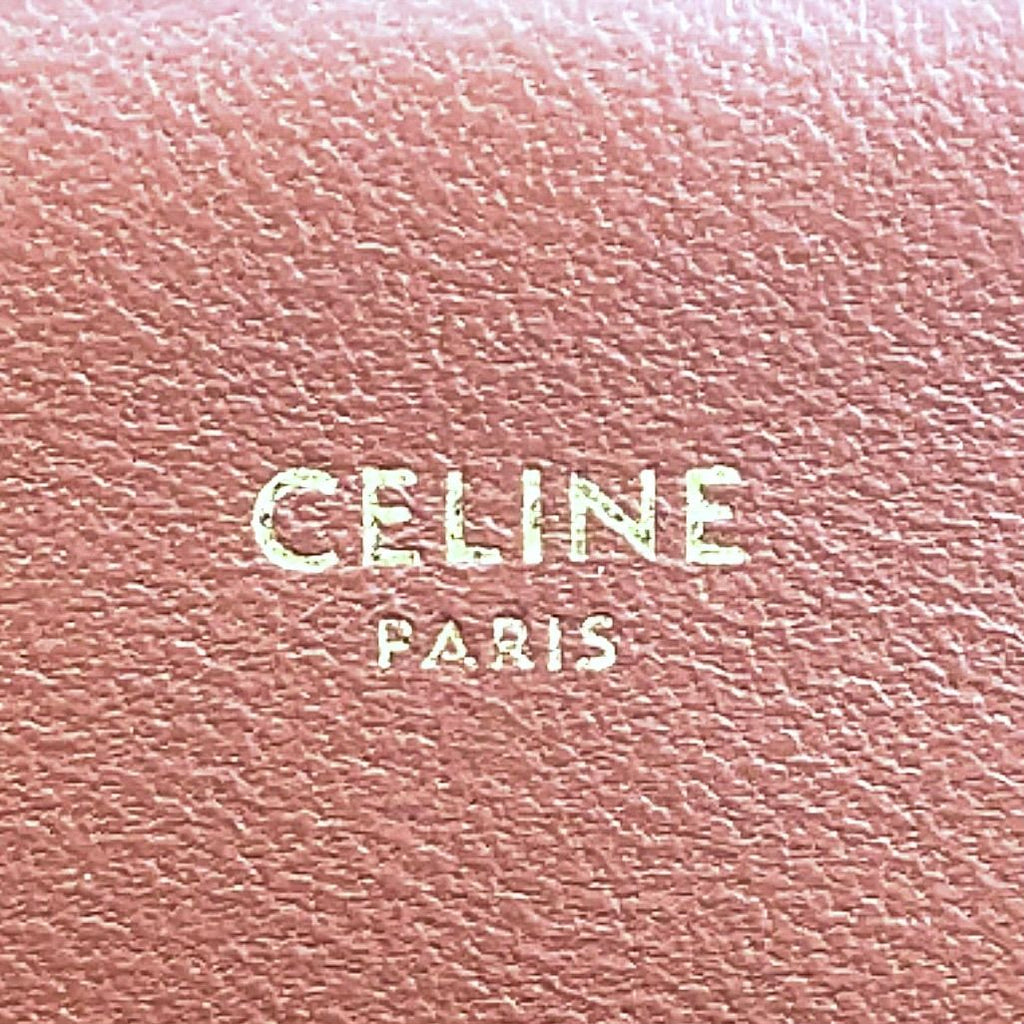 Celine Teen Triomphe Calf Brown White Shoulder Bag Gold — view 4