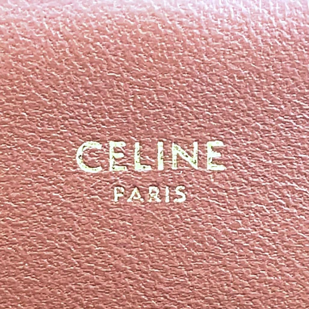 Celine Teen Triomphe Calf Brown White Shoulder Bag Gold — view 4