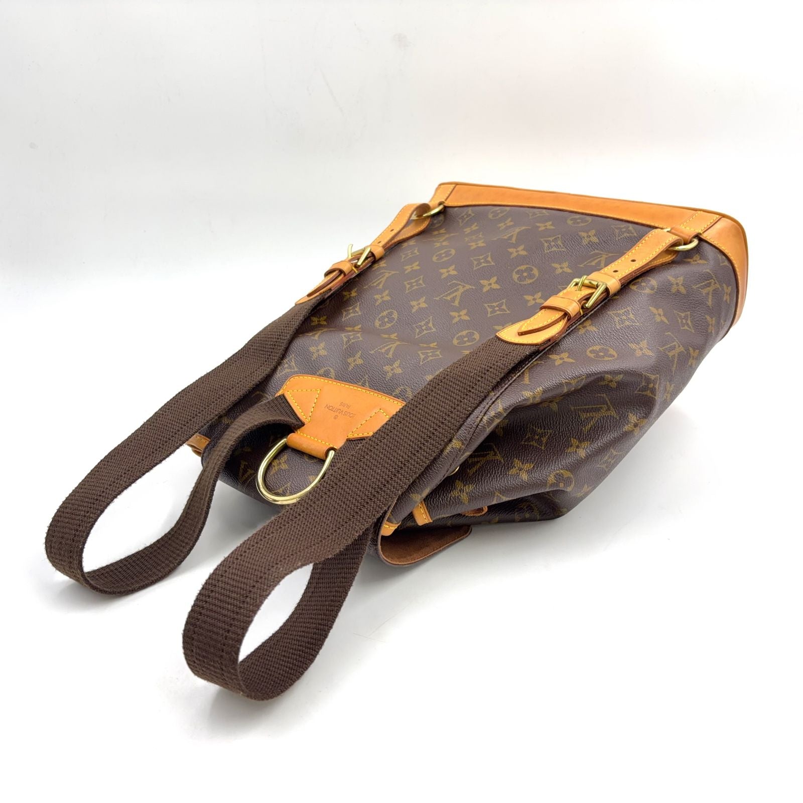Louis Vuitton Montsouris GM Monogram Leather Brown Light Backpack Gold — view 8