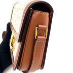 Celine Teen Triomphe Calf Brown White Shoulder Bag Gold — view 6