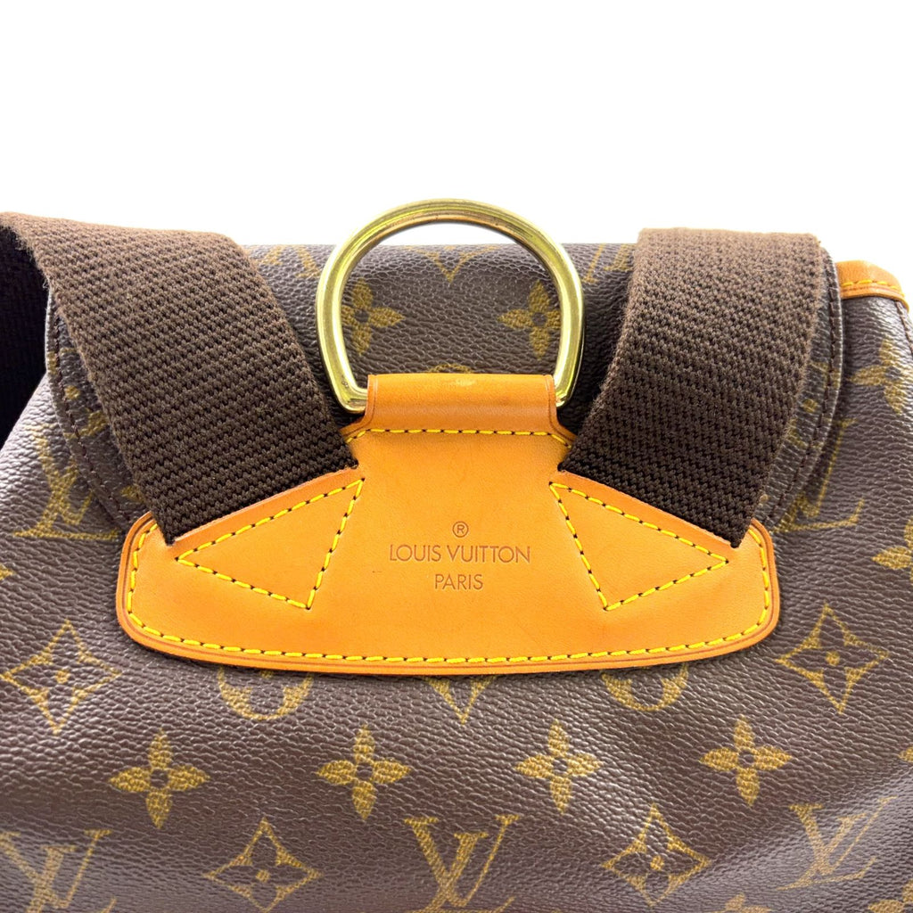 Louis Vuitton Montsouris GM Monogram Leather Brown Light Backpack Gold — view 7
