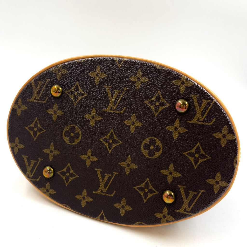 Louis Vuitton Bucket PM Monogram Leather Brown Light Shoulder Bag Gold — view 5