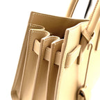 Saint Laurent Sac Dojour 2-Way Leather Beige Handbag Silver — view 7
