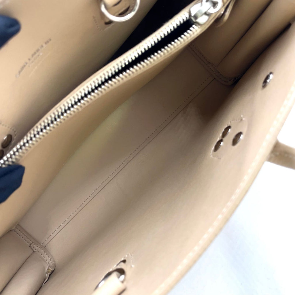 Saint Laurent Sac Dojour 2-Way Leather Beige Handbag Silver — view 6
