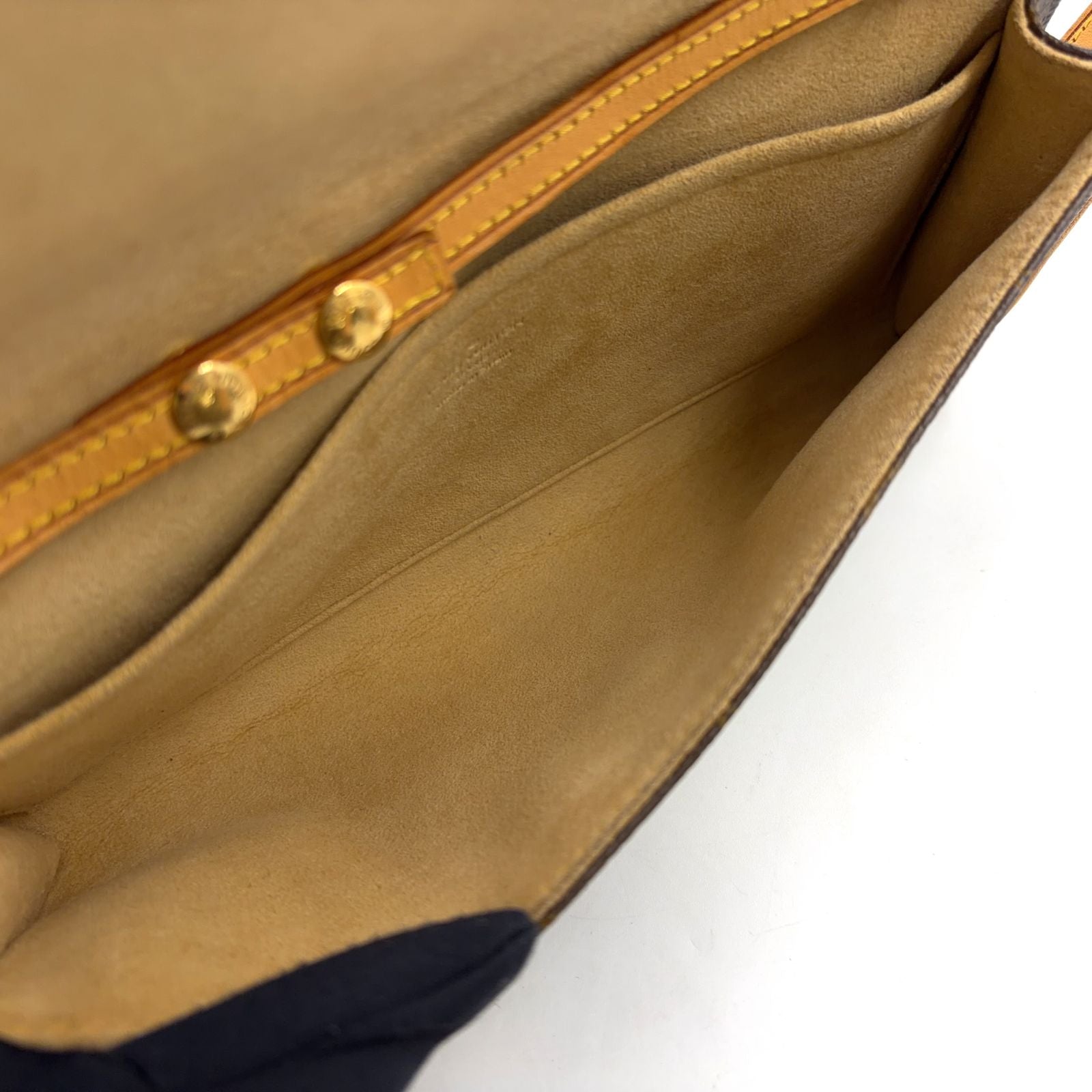 Louis Vuitton Pochette Twin GM Monogram Leather Brown Light Shoulder Bag Gold — view 3