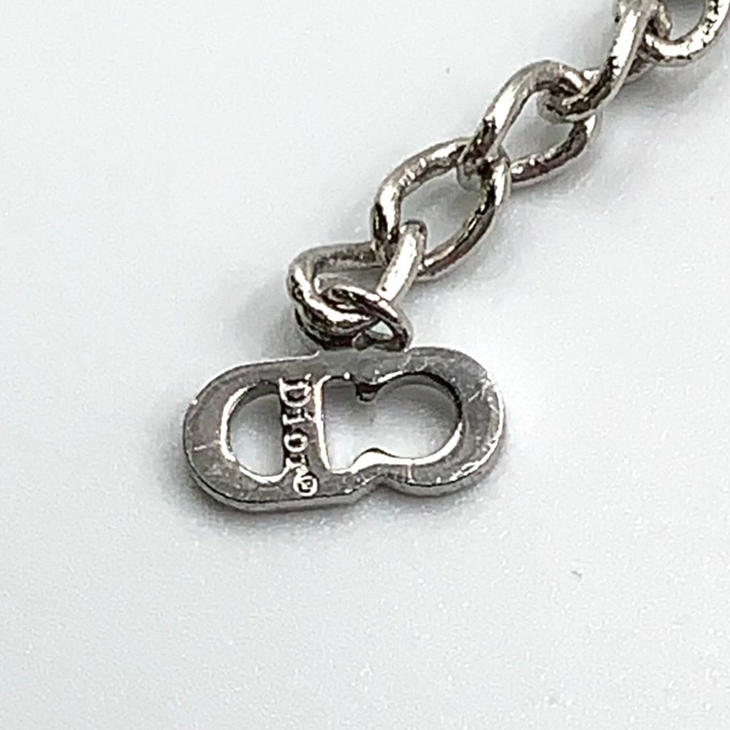Dior Trotter Plate Metal Enamel Silver Black White Necklace — view 4