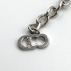 Dior Trotter Plate Metal Enamel Silver Black White Necklace — view 4