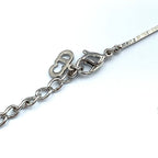 Dior Trotter Plate Metal Enamel Silver Black White Necklace — view 7