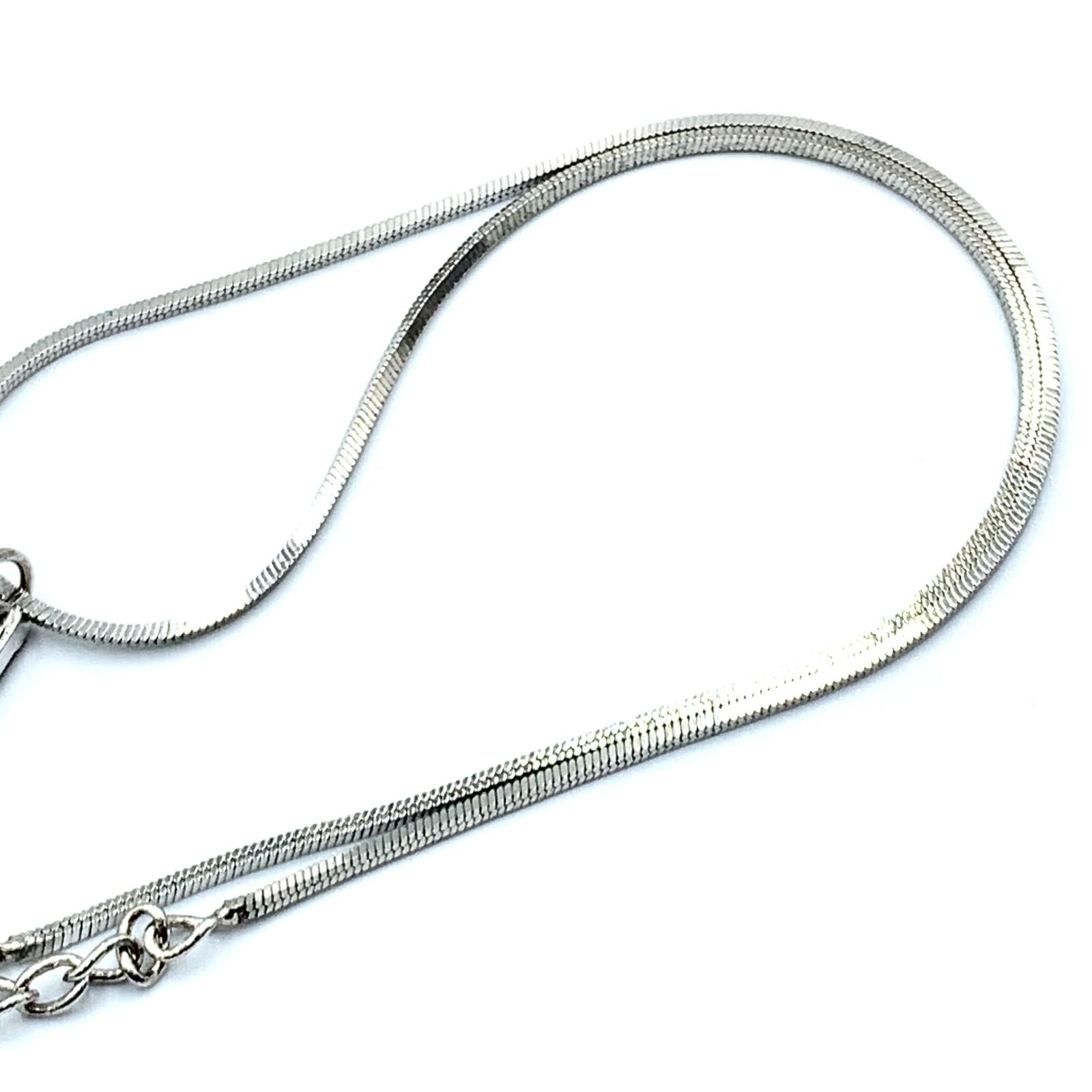 Dior Trotter Plate Metal Enamel Silver Black White Necklace — view 6
