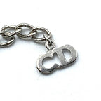 Dior Trotter Plate Metal Enamel Silver Black White Necklace — view 5