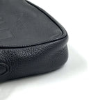 Fendi Embossed Logo Monogram Leather Black Shoulder Bag Silver — view 8