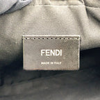 Fendi Embossed Logo Monogram Leather Black Shoulder Bag Silver — view 4