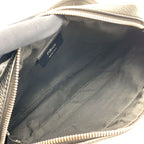 Fendi Embossed Logo Monogram Leather Black Shoulder Bag Silver — view 3